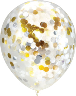 Confetti-Filled Round 30cm Helium Balloons