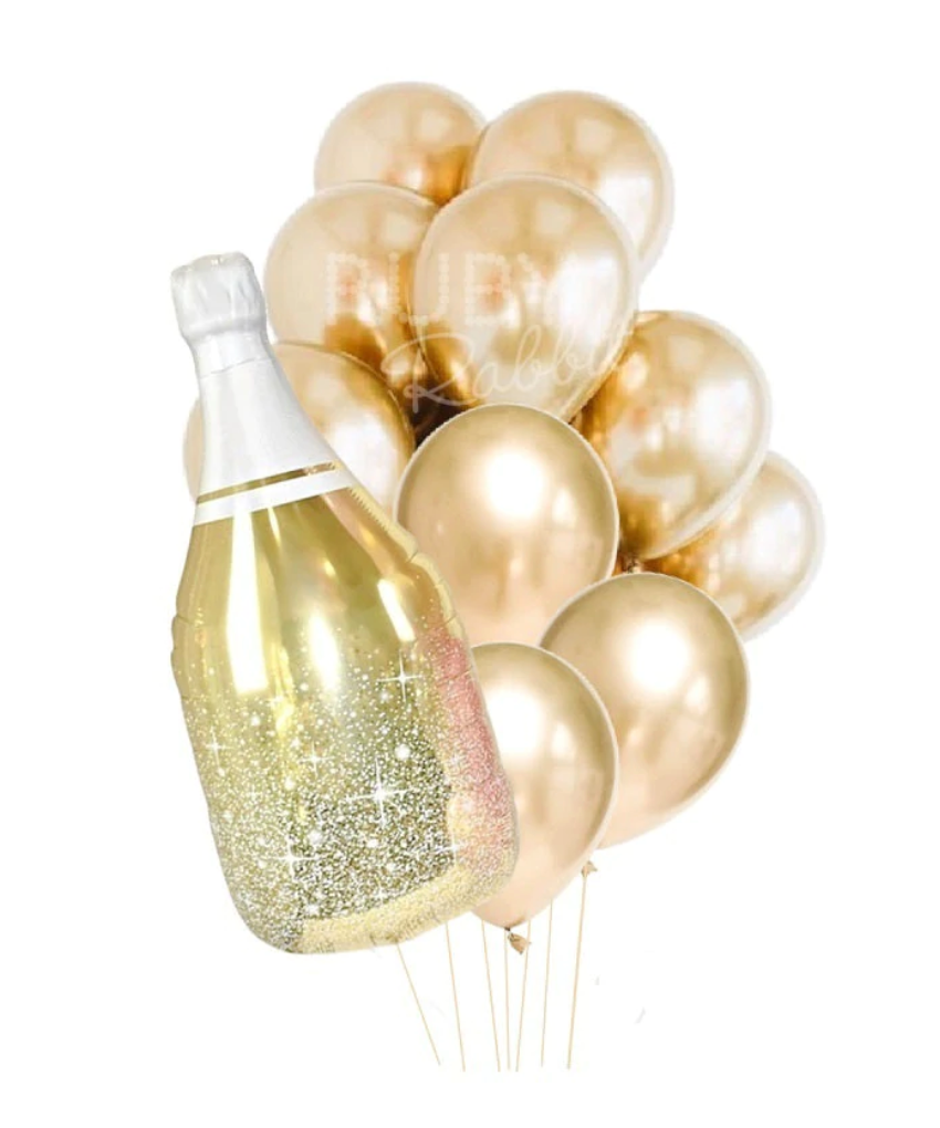 Gold Champagne Balloon Bouquet